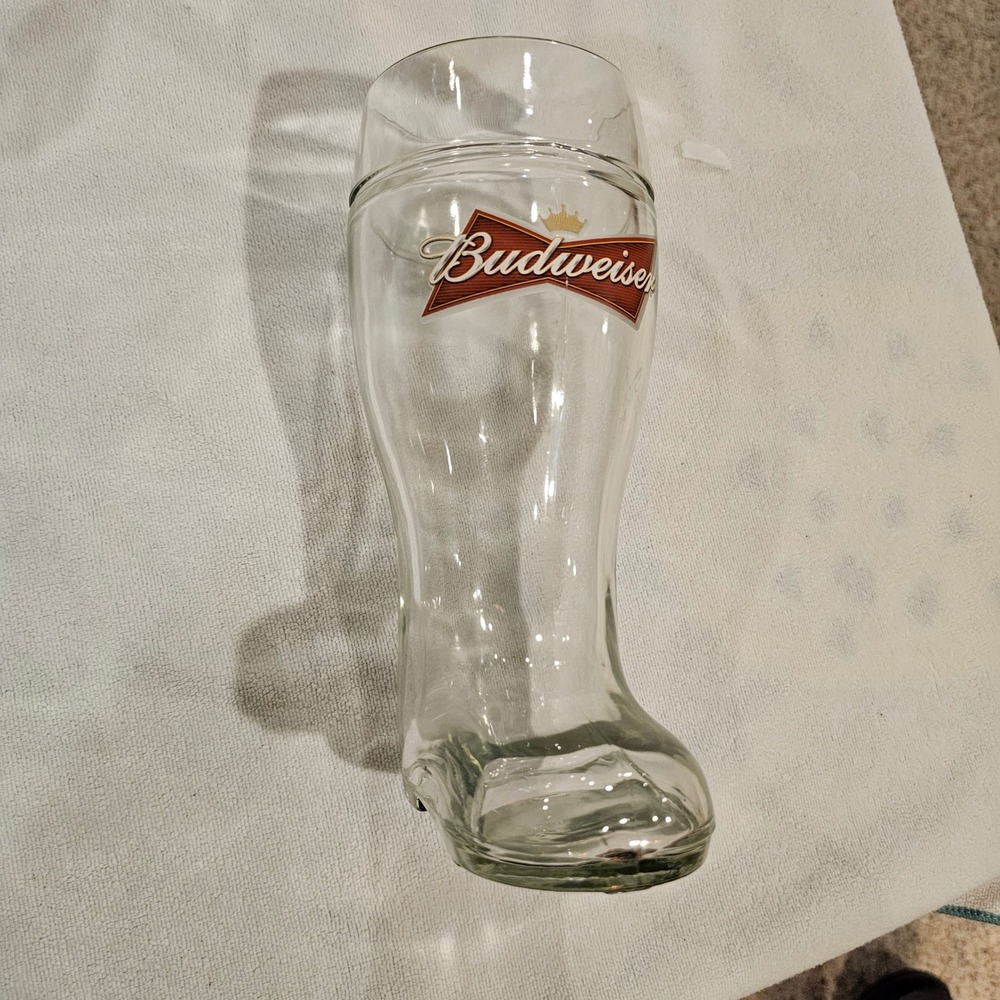 Budweiser Boot Beer Glass Novelty Barware Collectible Oktoberfest Stein